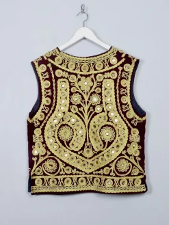 Vintage Velvet Indian Mirrored Waistcoat M