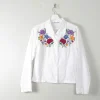 Vintage White Blouse With Embroidery Detail M