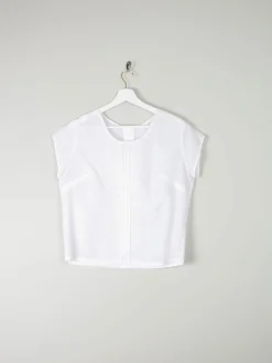 Vintage White Blouse With Short Sleeves L