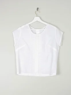Vintage White Blouse With Short Sleeves L
