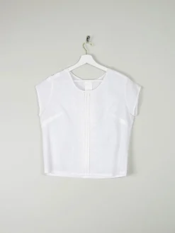 Vintage White Blouse With Short Sleeves L