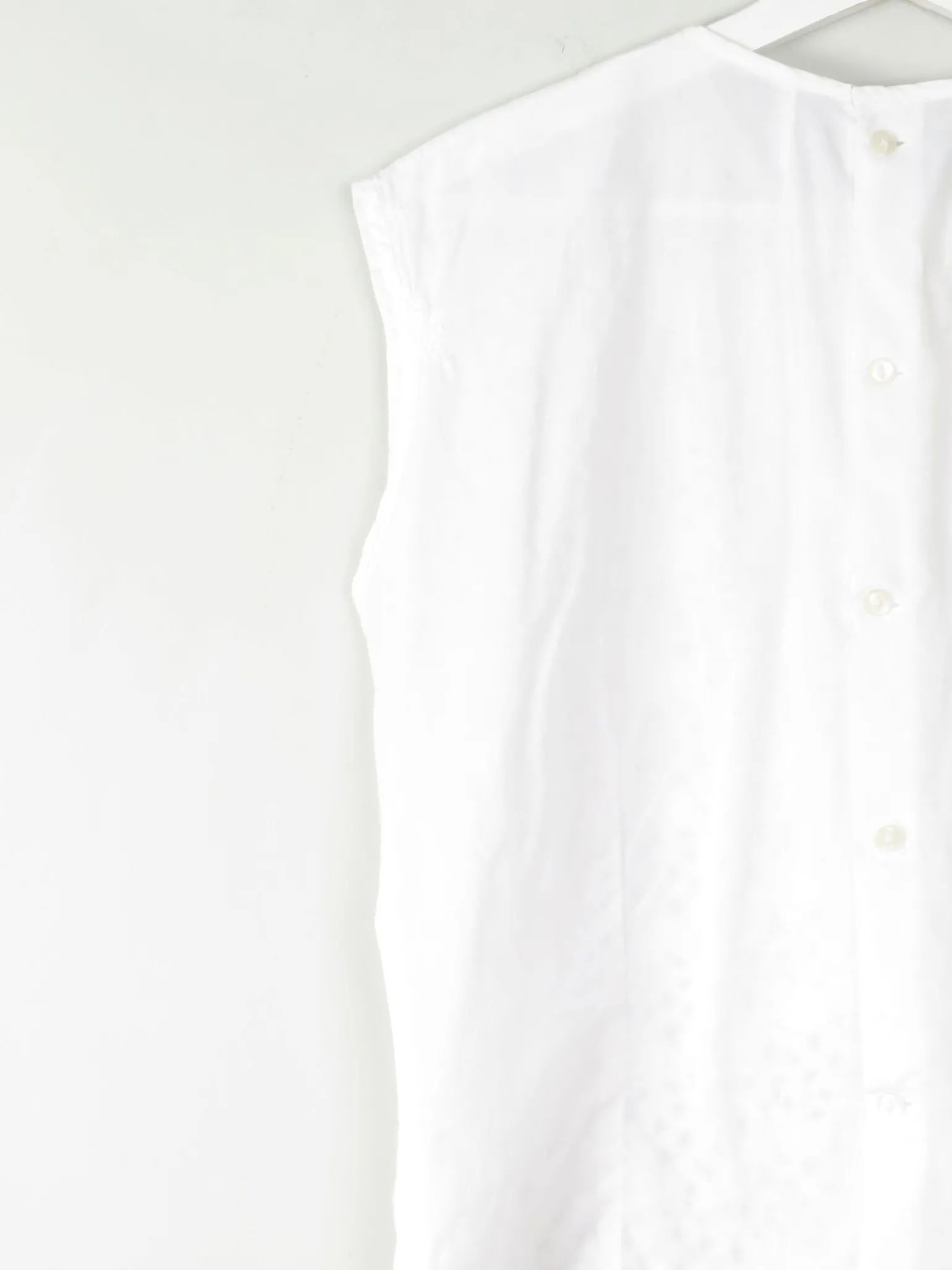 Vintage White Blouse With Lace Panel M