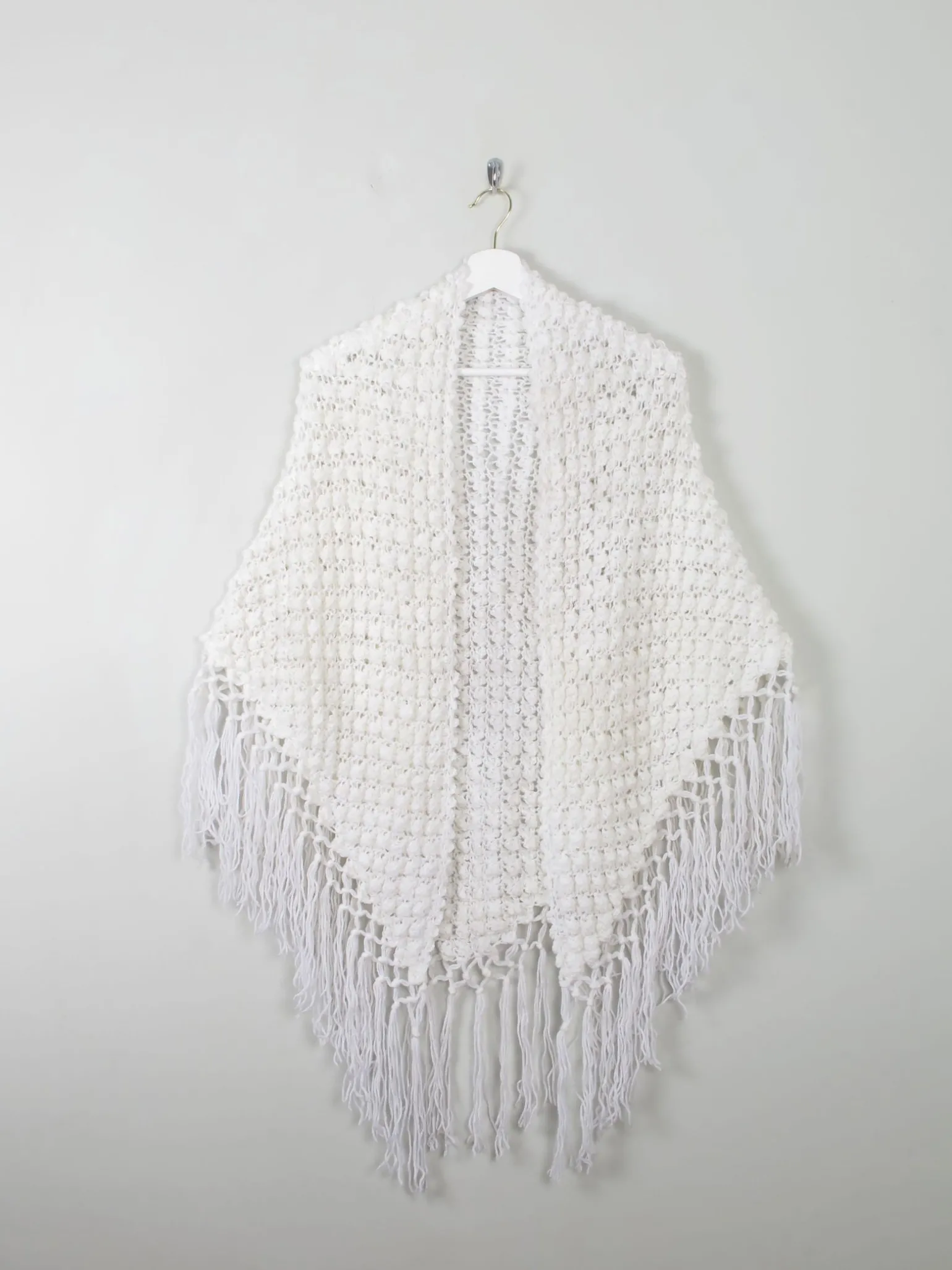 Vintage White Bobble Shawl/Scarf
