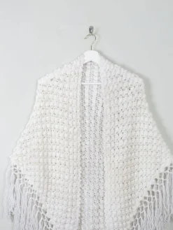 Vintage White Bobble Shawl/Scarf