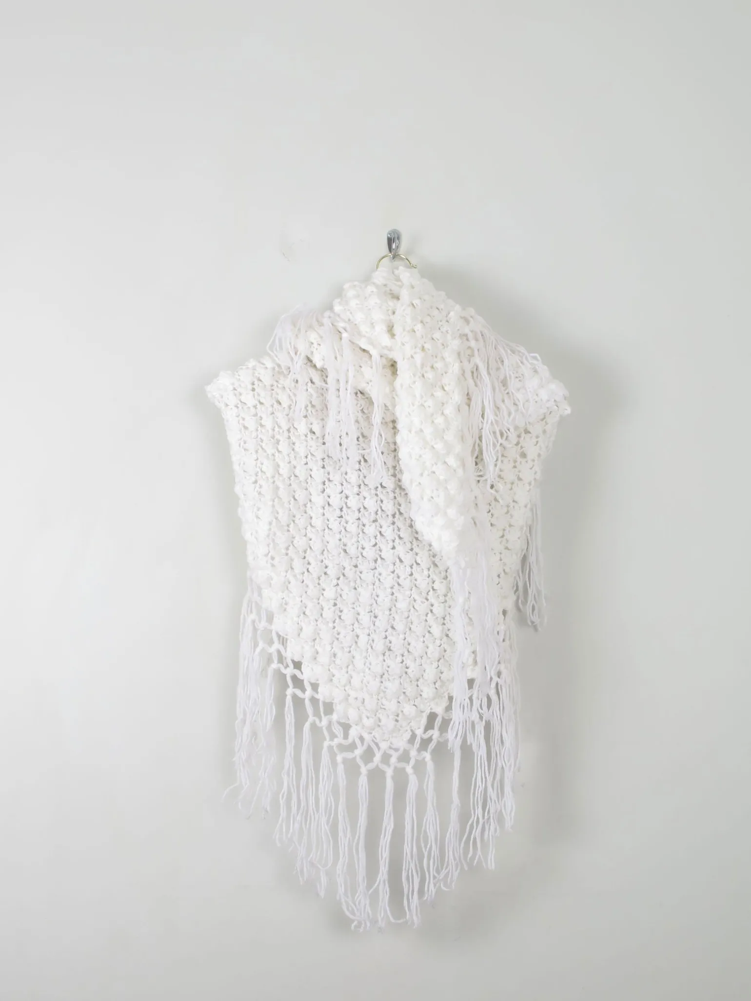 Vintage White Bobble Shawl/Scarf
