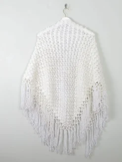 Vintage White Bobble Shawl/Scarf