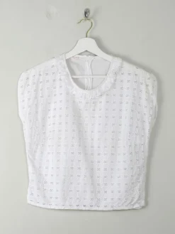 Vintage White Broderie Anglaise Blouse S/M
