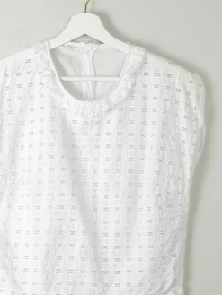 Vintage White Broderie Anglaise Blouse S/M