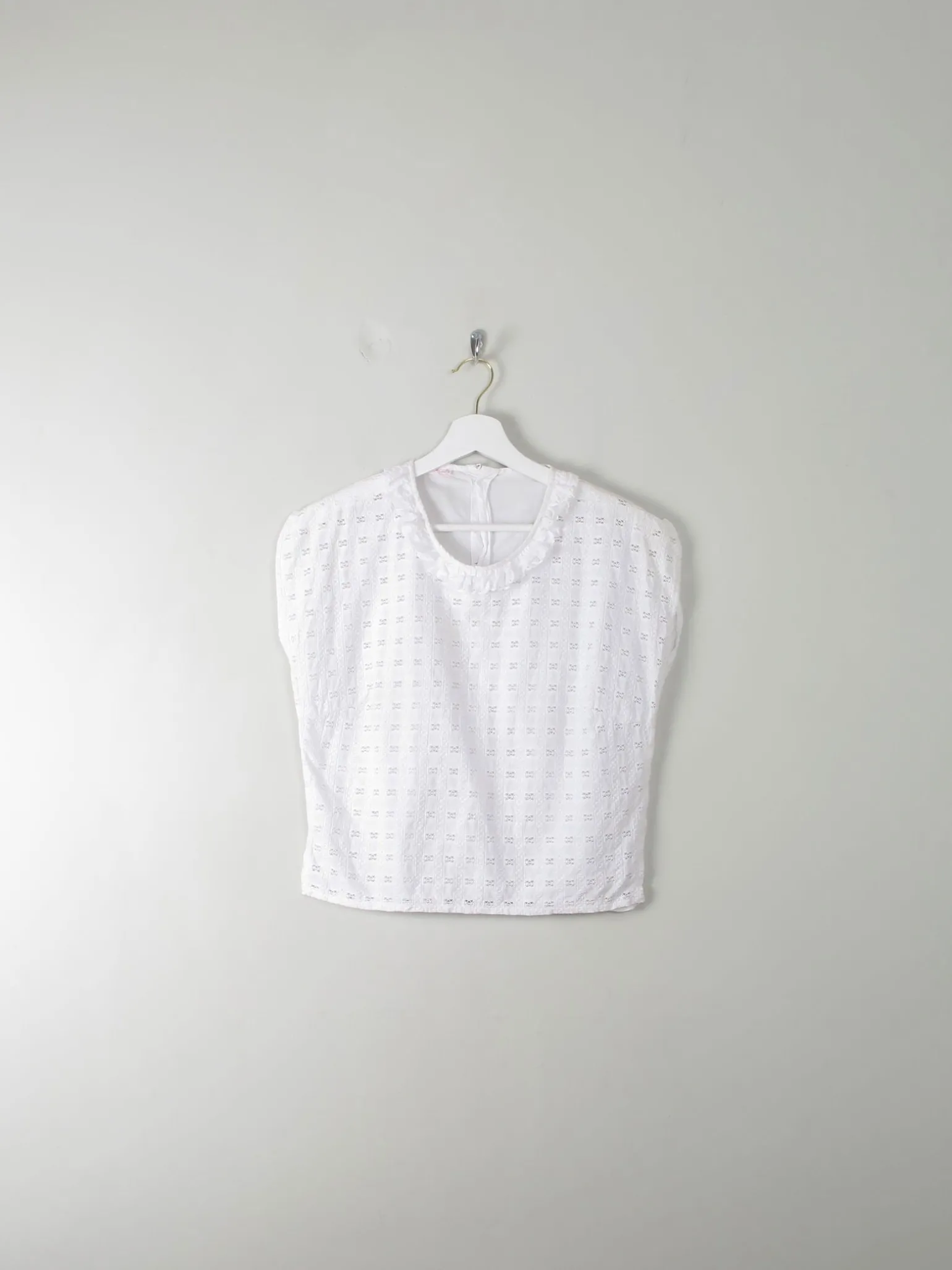 Vintage White Broderie Anglaise Blouse S/M