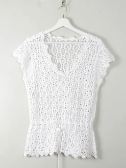 Vintage White Crochet Top M