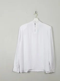 Vintage White High Neck Blouse L/XL