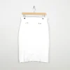 Vintage White Knee Length High Waist Skirt 10/12 30W