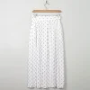Vintage White Printed Midi Skirt S