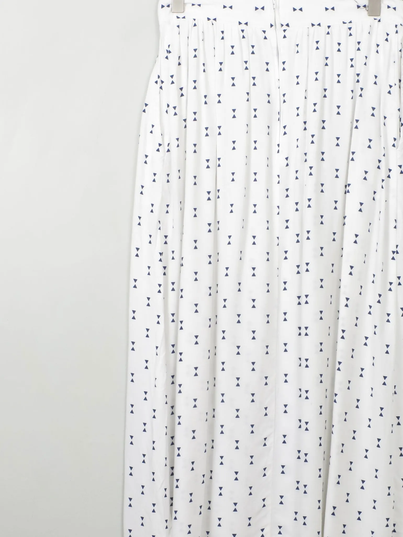 Vintage White Printed Midi Skirt S