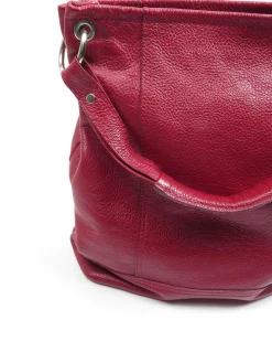 Vintage Wine Leather Hobo Shopper Shoulder Bag