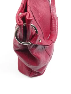 Vintage Wine Leather Hobo Shopper Shoulder Bag