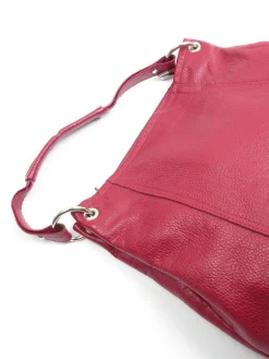 Vintage Wine Leather Hobo Shopper Shoulder Bag