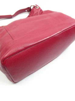 Vintage Wine Leather Hobo Shopper Shoulder Bag