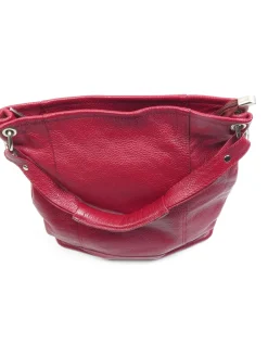 Vintage Wine Leather Hobo Shopper Shoulder Bag