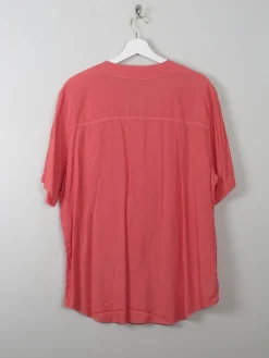 Vintage Women's Coral Blouse With Shell Embroidery M/L