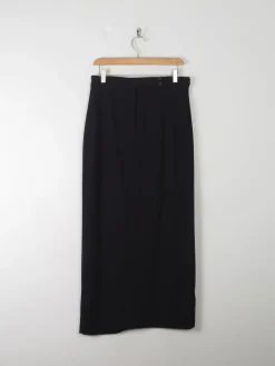 Vintage Wool Black Maxi Skirt 30" W