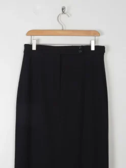 Vintage Wool Black Maxi Skirt 30