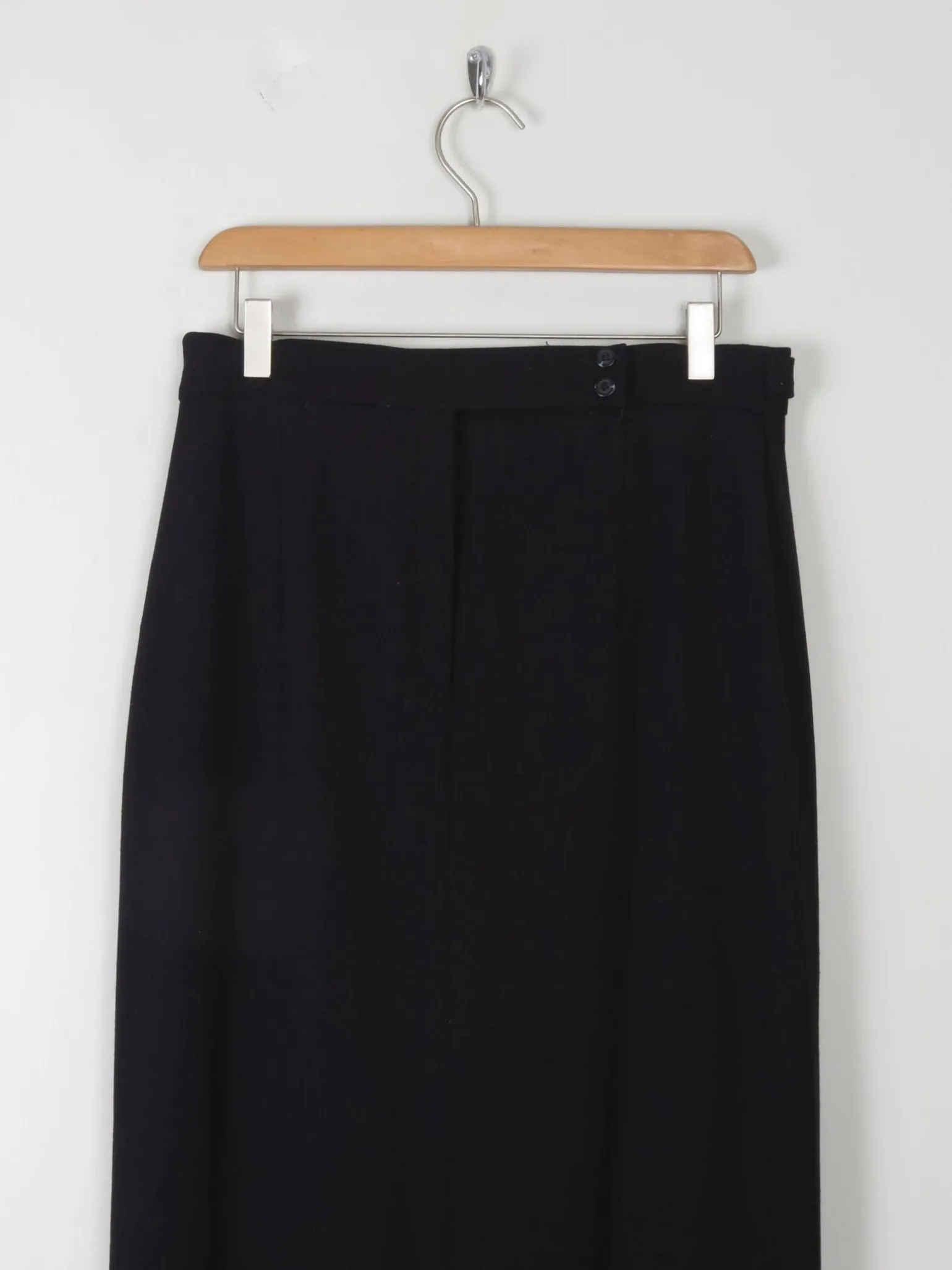 Vintage Wool Black Maxi Skirt 30" W
