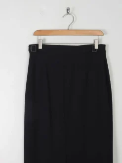 Vintage Wool Black Maxi Skirt 30