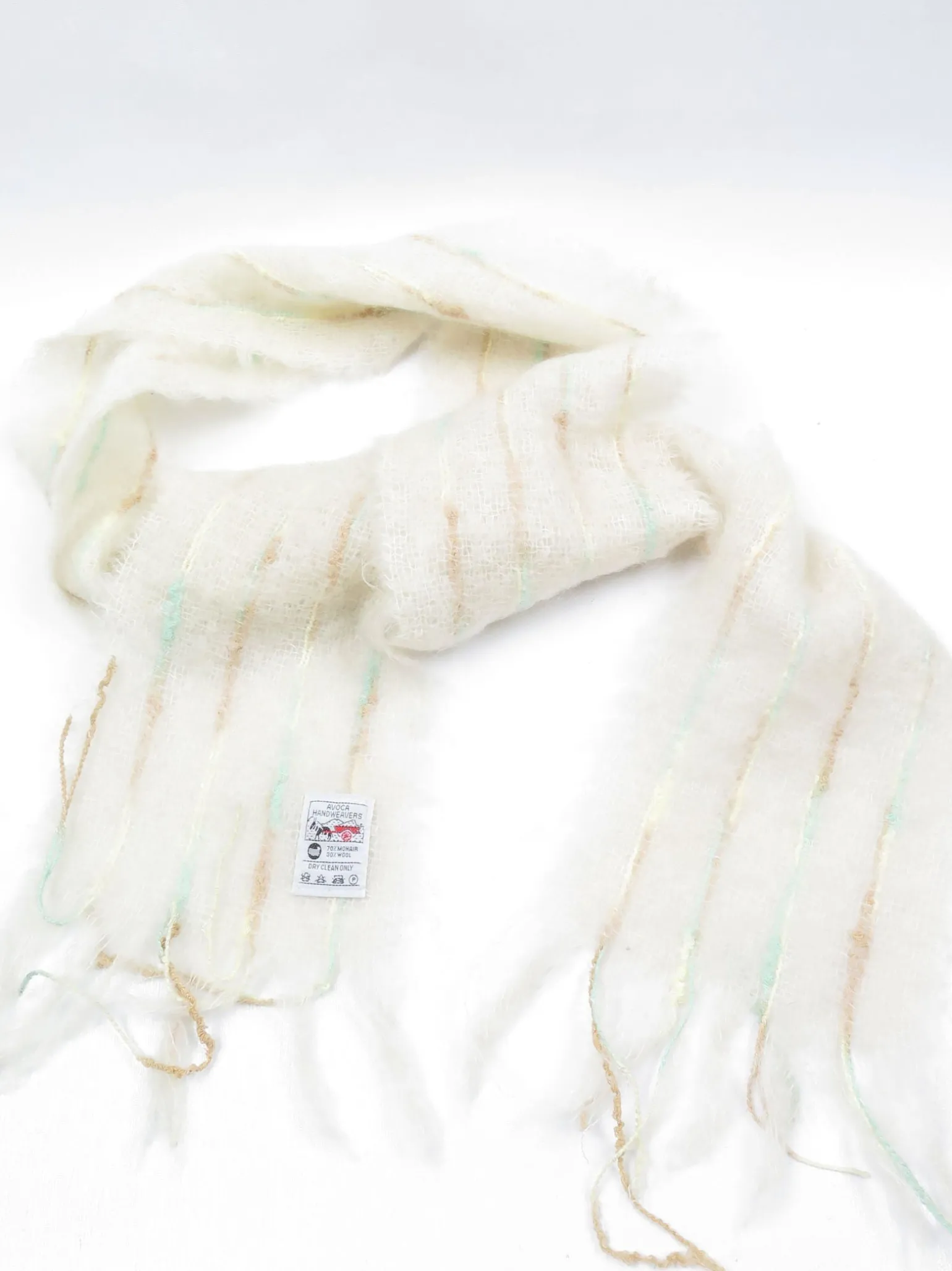 Vintage Wool Cream Avoca Mohair Scarf
