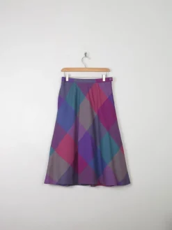 Vintage Wool Tweed Colourful Skirt 28" W S