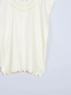 Vintage Yellow Tunic Style Blouse With Embroidery 10-14