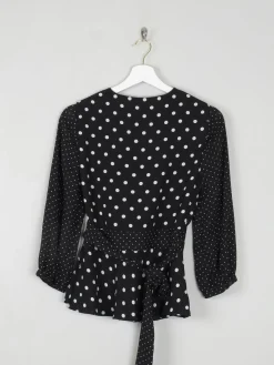 Whistles Polka Dot Wrap Over Blouse 8/XS