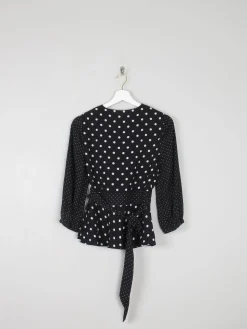 Whistles Polka Dot Wrap Over Blouse 8/XS