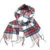 White & Red Wool Mix Tartan scarf