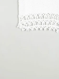 White Cotton Crochet Cropped Top XS/S