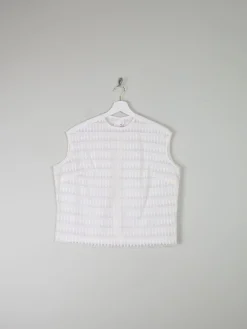 White Cotton 1950s Vintage Blouse 12/14