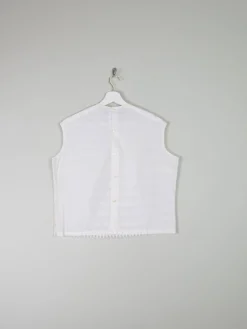White Cotton 1950s Vintage  Blouse 12/14