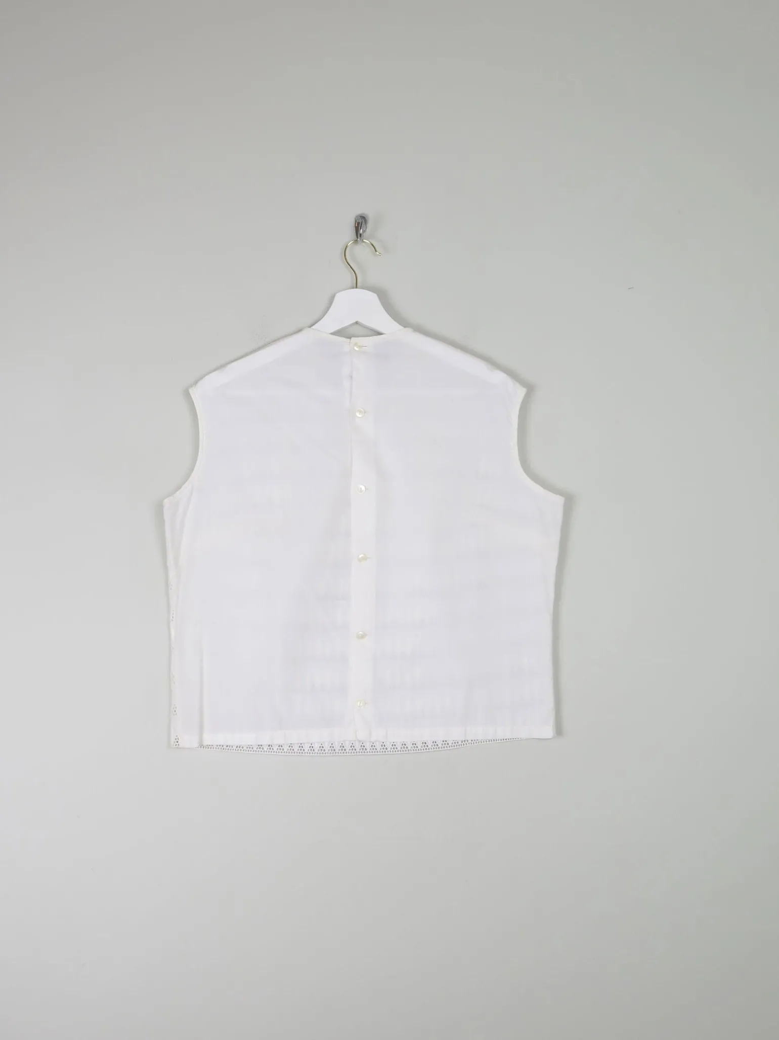 White Cotton 1950s Vintage  Blouse 12/14
