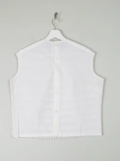 White Cotton 1950s Vintage  Blouse 12/14