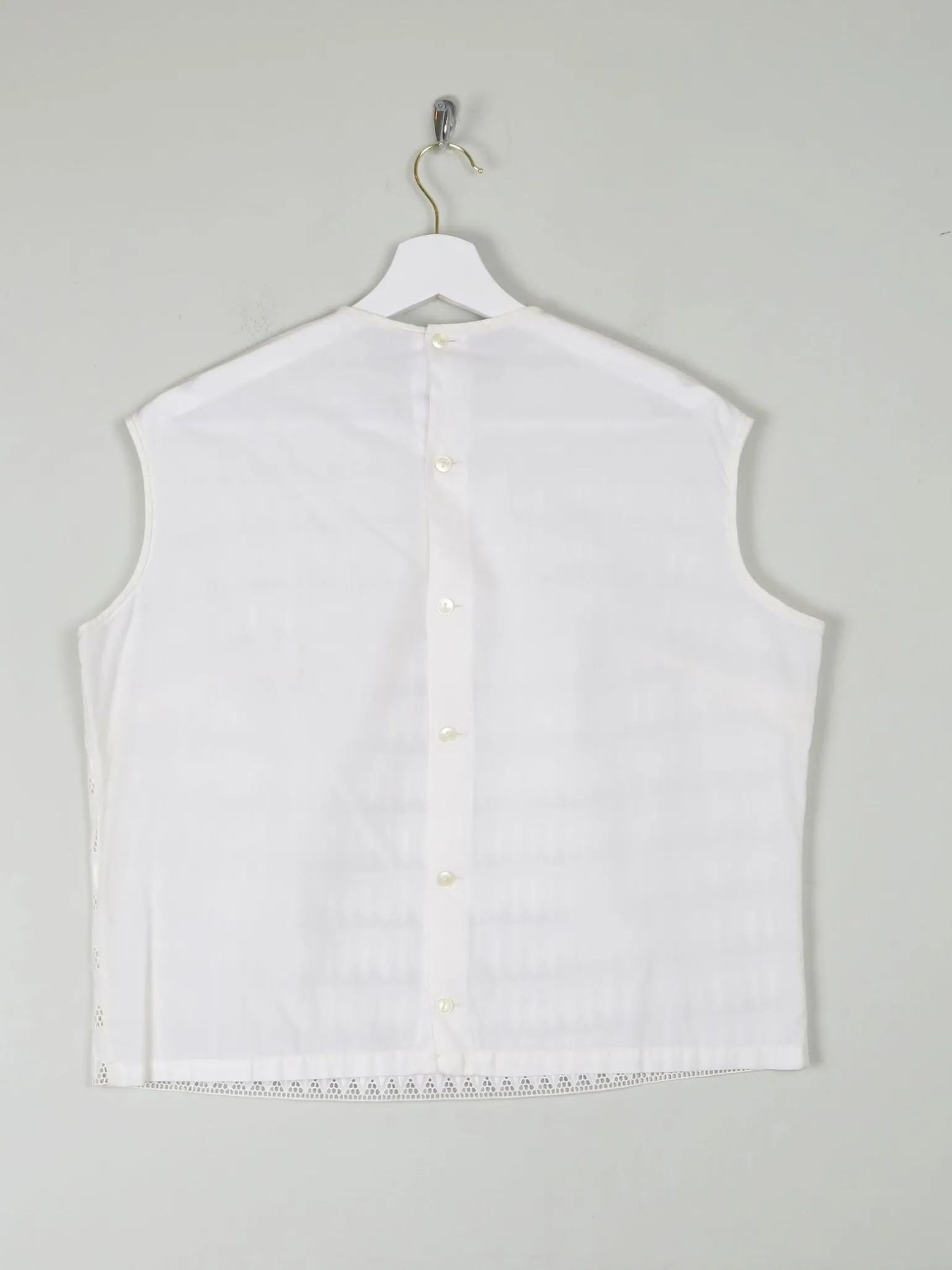 White Cotton 1950s Vintage  Blouse 12/14