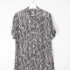 Women’s Animal Print Short Sleeve Vintage Blouse M