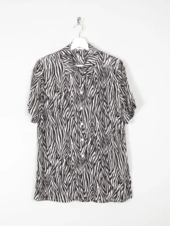 Women’s Animal Print Short Sleeve Vintage Blouse M