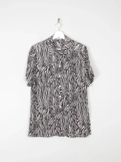 Women’s Animal Print Short Sleeve Vintage Blouse M