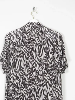 Women’s Animal Print Short Sleeve Vintage Blouse M