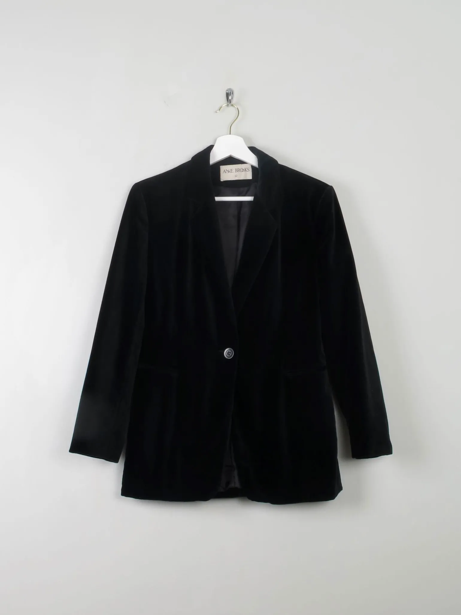 Women's Anne Brooks Vintage Black Velvet Jacket S