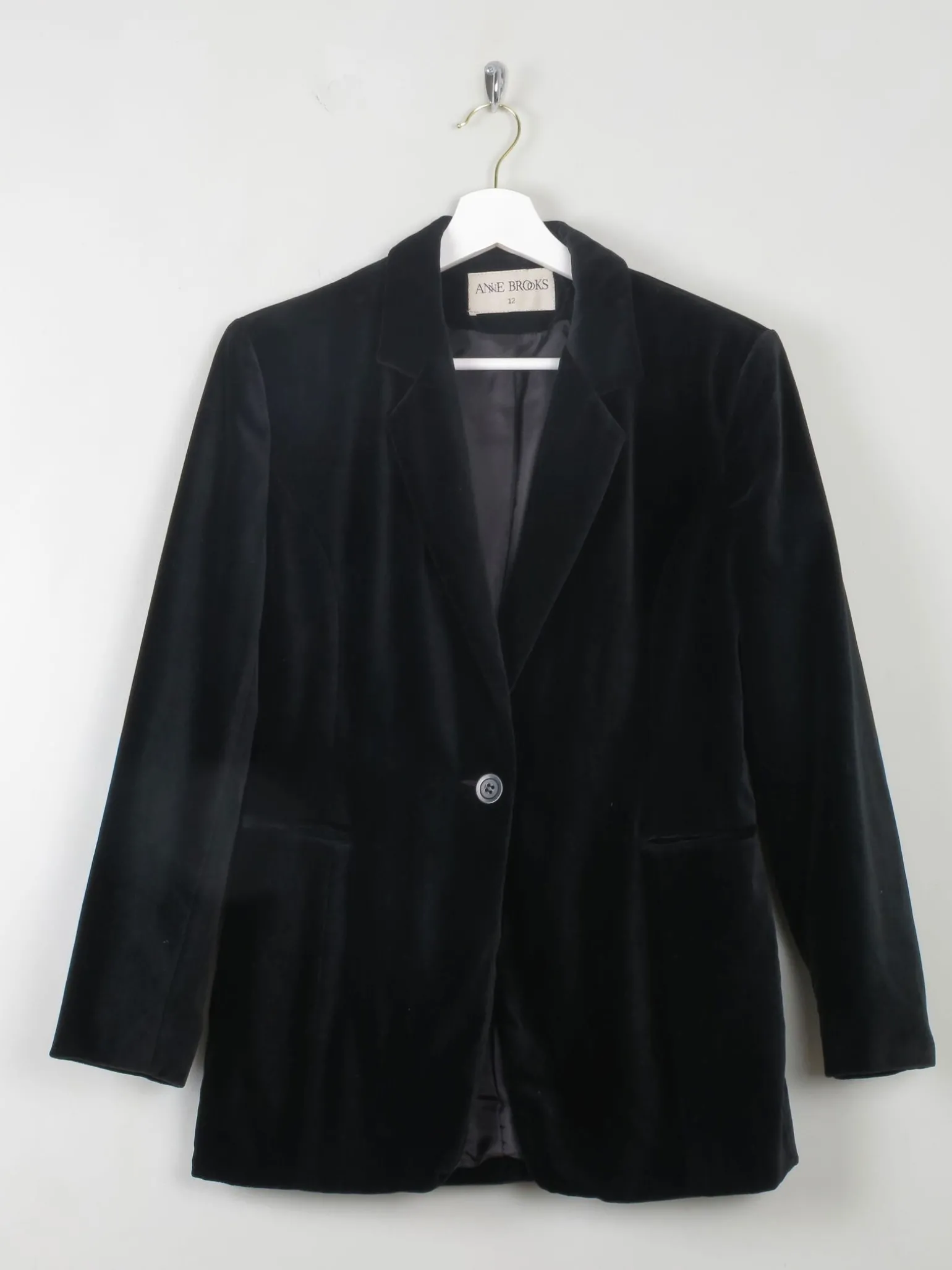 Women's Anne Brooks Vintage Black Velvet Jacket S