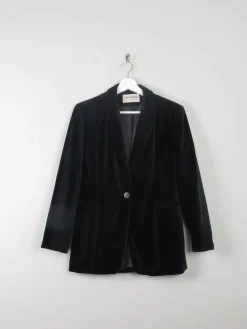 Women's Anne Brooks Vintage Black Velvet Jacket S