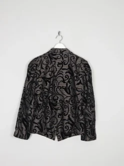 Women’s Babu Paris Grey Flock/Devore Taffeta Vintage Evening Jacket S