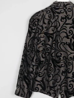 Women’s Babu Paris Grey Flock/Devore Taffeta Vintage Evening Jacket S