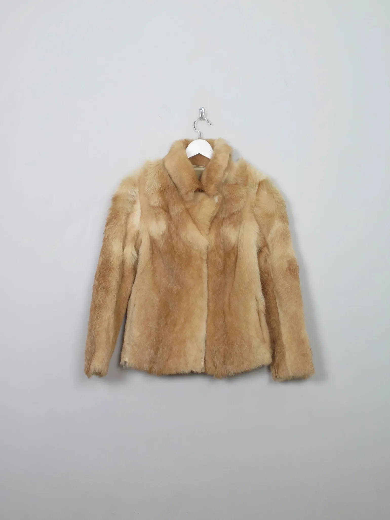Women's Beige & Tan Vintage Fur Jacket S